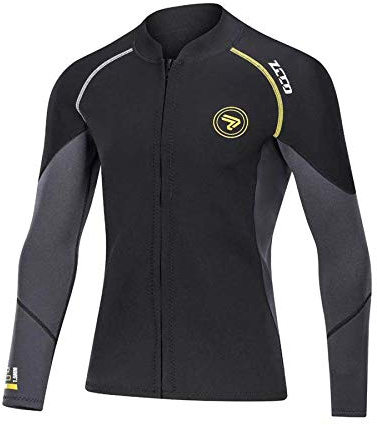 ZCCO Våtdräkt för män 1,5 mm Neopren, långärmad termisk tröja med dragkedja för dykning, snorkling, simning och surfing (1,5 mm - herr, L)