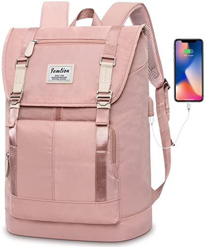 YAMTION Schulrucksack Mädchen Teenager Rucksack Schule, Rucksack Frauen Rucksack Damen für 17 Zoll Laptop,Stylische Schultasche Unirucksack Cityrucksack Damen mit Anti-Diebstahl Tasche
