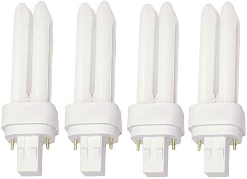 DYSMIO 13 Watt CFL Light Bulbs 2 Pin GX23-2 Base 2700K Soft White 13W High Output 800 Lumens Double Tube Compact Fluorescent Light Bulbs Plug-in 4 Pack