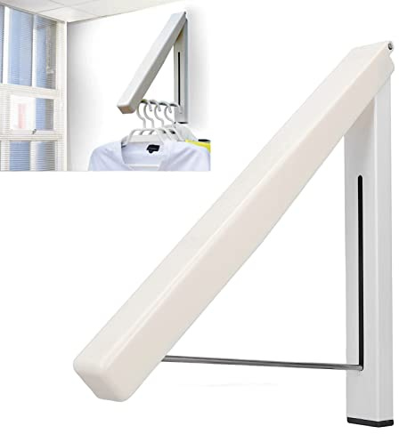 Hapivida Wandmontierter Kleiderbügel faltbar, Klappbarer Aluminium Kleiderständer mit 60 Pfund Tragkraft Wandmontage für Waschküche Schlafzimmer Badezimmer