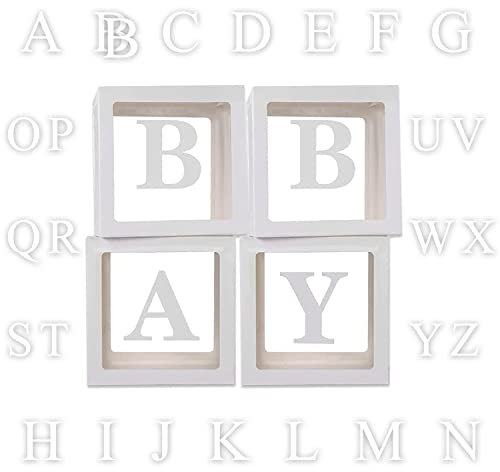 HIQE-FL Cajas de Decoración para Baby Shower,Cajas para Decoración de Fiestas,Cajas de Globos Transparentes,Cajas de Globos,Cajas Transparentes Baby