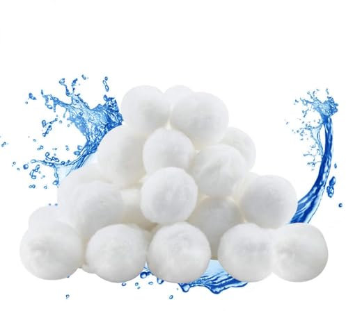 Sinllannd 1.5lbs Pool Filter Balls Eco-Friendly Fiber Filter Media for Swimming Pool Sand Filters Aquarium Filters (Equals 50 lbs Pool Filter Sand)