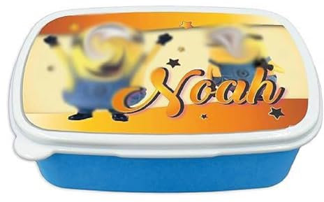 Generico Contenitore Porta Pranzo merenda Bimbi Personalizzabile con NOME I GIALLI Adatto per Il Tuo Bimbo Quando va a Scuola elementare, infanzia, media