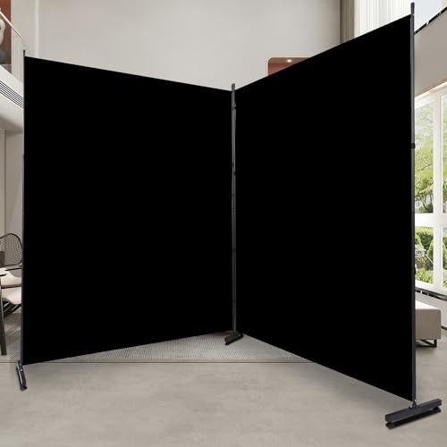 Room Divider 6FT 2 Panel Privacy Screen, 142'' Wide Fabric Indoor Room Divider Wall Divider for Room Separation, Portable Room Partitions and Dividers Freestanding Temporary Wall Room Separators