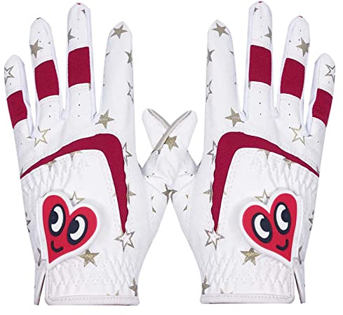 2 Pieces Kids Golf Gloves Premium Leather Child Boys Non-Slip L