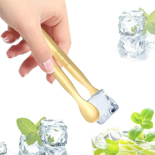 1/5 Appetizer Tongs- Stainless Steel Sugar, Sliver Small Ice Tongs| Stainless Steel Sugar Tongs, Portable Serving Tongs, Tongs for Serving Food Fruits, 4.33x0.67 Inches