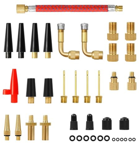 40 Piezas Adaptador De Válvula Francesa Adaptador Válvula Bicicleta Con Caja Adaptador Para Bicicleta Bomba Neumáticos Para Válvulas De Bicicleta, Adaptador Bomba De Aire Con Caja De Clasificación