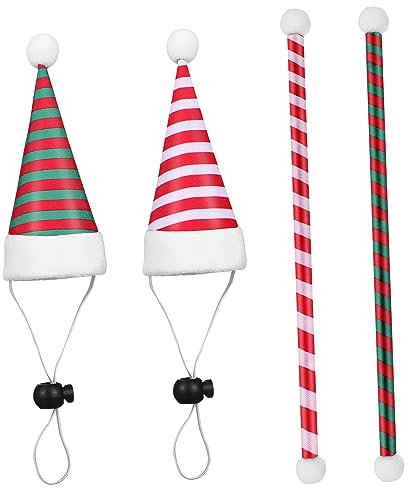MERRYHAPY Haustier Mützen Und Schals Satz Weiche Hautfreundliche Weihnachts Kleintierhüte Mit Rot Weiß Und Rot Grün Für Kleine Hunde Katzen Und Hamster Vielseitige Tierbedarf Weihnachts Dekoration
