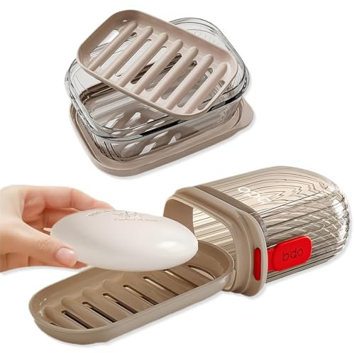 CATOR 2 Pcs Boîte à savon de voyage étanche, porte-savon amovible avec drain, pour camping et salle de bain