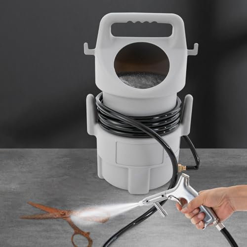 Sableuse mobile - Seau de sable portable - Avec pistolet pulvérisateur et tube de transport de sable de 4,5 m - Pour sabler le métal et enlever la rouille