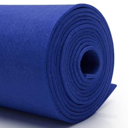 DIY Filz stoff 40cm x 250cm - 3mm Stärke Bastelfilz in Einzelfarben – Filzstoff meterware Für filzmatte，taschenfilz,filzmatte,Polster, Autoteppiche,Untersetzer-nadelfilz 3mm stark-saphirblau filz