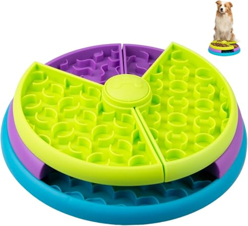 Hundespielzeug Fressnapf Langsamer für Hunde Puzzle-Futternapf Interaktives Intelligenzspielzeug für Hundes 3 Drehbare Ebenen Mentale Stimulation Hundezubehör, für Langsamere Fressgeschwindigkeit