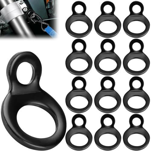 Mumjooyi 12 Pezzi Occhielli di Ancoraggio in Acciaio Inox O-Ring Anello di Ancoraggio Accessori per Rimorchi per Rimorchi Camion Auto Furgoni Barca Corda Fissaggio Carico 40 x 27 mm Nero
