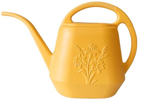 Arrosoir de 4L, Arrosoirs de Jardin en Plastique, Arrosoires Léger avec Bec Long, Petit arrosoir pour Fleurs de Jardin, Les Plantes Succulentes (Jaune)