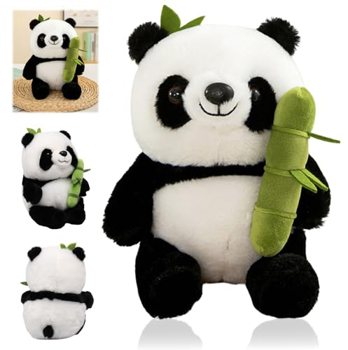 VIDSTW Panda Kuscheltier Panda Kissen Bambus Pandabär Kuscheltier 25CM Kuschelkissen Kinder Plushie Waschbar Stofftier Plüschtier PP-Baumwolle für Kinderspielzeug Kissen Geburtstagsgeschenke