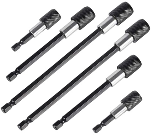 6pcs estensione bit trapano 2, 4/4/6 pollici a rilascio rapido gambo estenzione per estensione per trapano per con blocco per cacciaviti altri strumenti