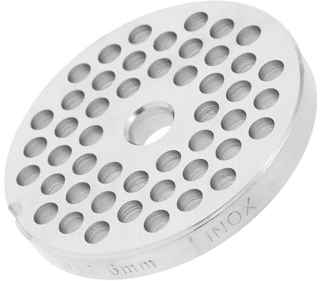 DECORNIJIA Placa Fácil de Limpiar y Duradera para Picadora de Carne Accesorio de Acero Inoxidable para Moler Carne Orificio de 6mm para Cocina
