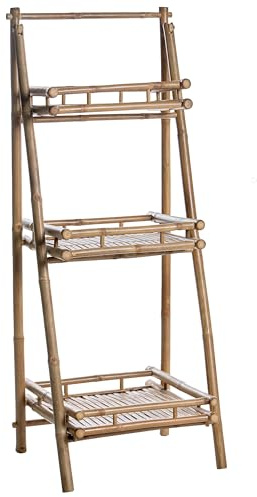 Beliani Étagère de Salle de Bain Scandinave Moderne en Bambou 3 Niveaux Pliantes Naturel Epuyen