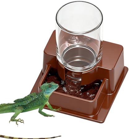 Reptilvattendispenser-ABS, Reptilvattenmatare, sköldpaddsmat och vattenskål Automatiska matare, för ödlakameleon Ormgroda Eremitkrabba Amfibiehabitat.