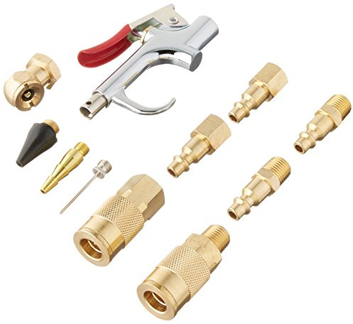 EXELAIR by Milton EX0312BKIT - Blow Gun and Air Accessory Kit - Safety adapter, Nozzle Tips, Inflator Needle, Ball Foot Air Chuck, and M-Style Couplers/Plugs - 150 Max PSI, (12-Piece)
