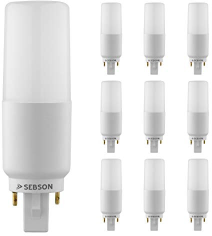 SEBSON LED Lampe G24 neutralweiß 7W, ersetzt 50W Glühlampe, 660 Lumen, G24d Unsiversal-Sockel (G24d-1, G24d-2, G24d-3), LED Leuchtmittel 220°, 10er Pack