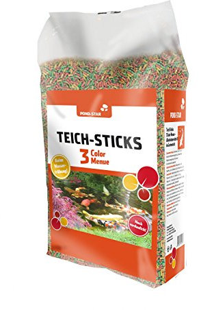 Mangime per pesci da laghetto come pesci rossi e Koi - Pond Sticks a 3 colori 7 litri