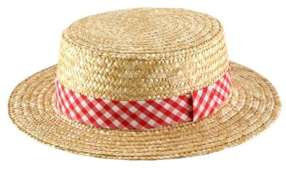 Classic Italy - Boater Kreissäge Strohhut Le Bouchon - Size 49 cm - Rouge