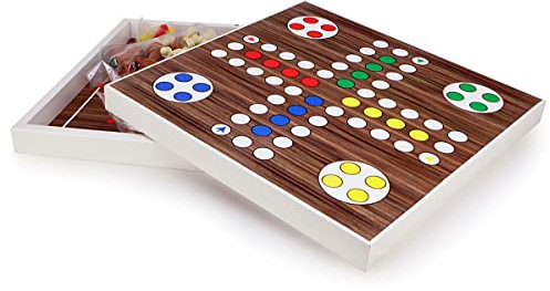 Yenigün 5 in 1 Brettspielsammlung: Mühle, Dame, Ludo, Backgammon, Schach für 2 bis 4 Spieler ab 14 Jahren