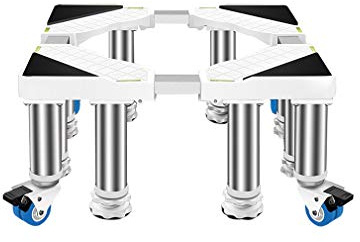 Colonne per Lavatrici e Asciugatrici Basi Mobili Vassoio per Frigorifero Carrello Regolabile Lunghezza/Larghezza 45-65 cm Pesanti Lavastoviglie Stand 360 ° Rotazione - 400 Kg