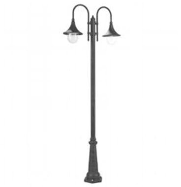 Lampadaire structure 2 lumières en aluminium moulé sous pression noir et h.230 cm