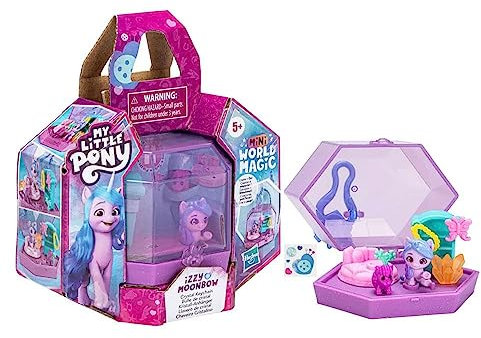 My Little Pony Mini World Magic – F5244 – Schlüsselanhänger aus Kristall + Figur 2,5 cm + Zubehör – Izzy Moonbow