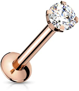 Paula & Fritz® Push-In Labret Piercing Kugel Zirkonia Chirurgenstahl 316L Ball Set 0,8-mm 1-mm 1,2-mm Stab-Dicke Madonna Medusa Monroe Helix Tragus