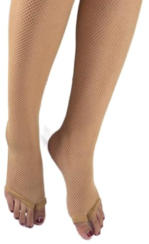 NA Collant elastici sexy a rete con punta aperta Collant da donna Scava fuori calze a rete ultrasottili da ballo latino internazionale