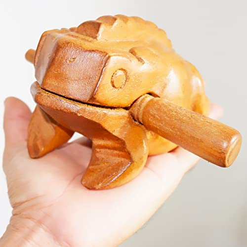 YARIN Wooden Frog Rasp Musical Instruments Wood Handcraft Instrument Tone Block Guiro Frog Sound Maker (1 Frog= 6)