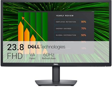 Dell E2423HN 24 Zoll Full HD (1920x1080) Monitor, 60Hz, VA, 5ms, HDMI, VGA, 3 Jahre Garantie, Schwarz