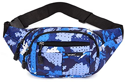 Gürteltasche,Camo Wasserdicht Bauchtasche Camouflage Hüfttasche Nylon Geldgürtel für Männer Kinder Jungen Laufen Wandern Reisen Sport 13,65 * 4,68 Zoll