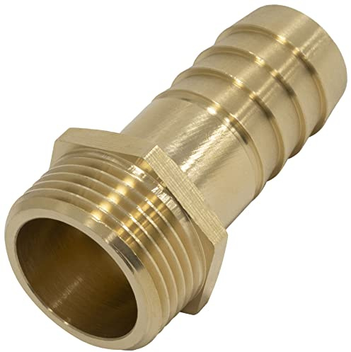 AERZETIX - Racor Macho Acanalado 3/4 para Manguera Ø20mm - Rosca Exterior - para Llave 27mm - Adaptador Conector Sistema Circuito de Irrigación Riego Bomba - en Latón