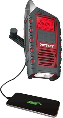 Eton Odyssey Hand Crank NOAA Weather Radio, All Band Emergency Radio, AM/FM Shortwave Storm Radio, Bluetooth, Phone Charger, RDS, Solar, Multi-Function Flashlight, Camping, Hiking