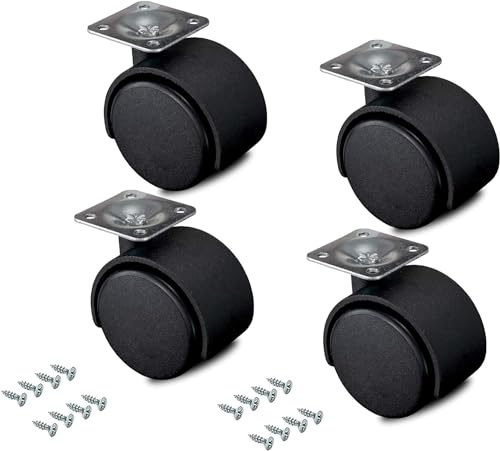 kippen 1614X1 - SET DI 4 RUOTE GEMELLATE DA MM.40 CON PIASTRA GIREVOLE