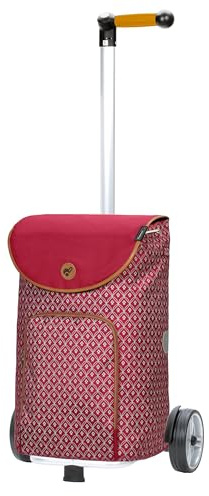 ANDERSEN Chariot de courses Famke rouge 47 l tendance, thermique, aluminium, poignée ergonomique, hauteur réglable, roue à roulement à billes