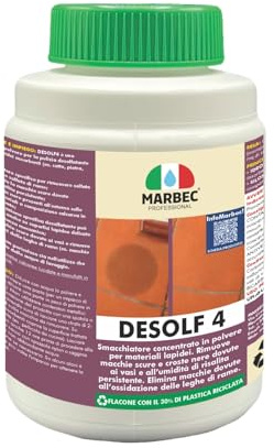 MARBEC Desolf 4 250GR | Smacchiatore desolfatante per cotto, pietra e cemento, elimina macchie da gesso e rame
