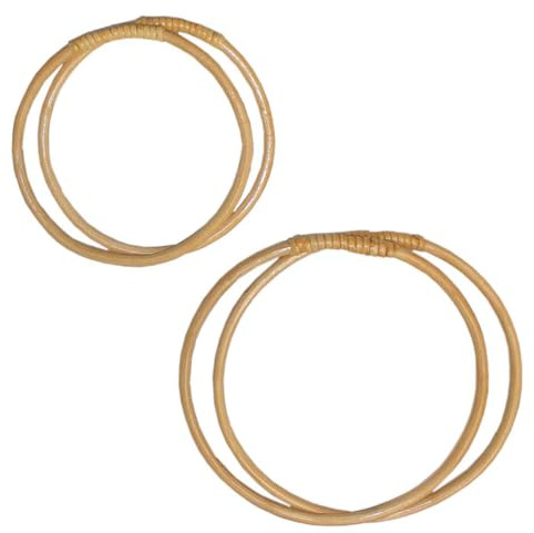 hobbymio.it 2 Pezzi Manici Borsa circolari in bambo Liscio, Manici Rotondi in Legno per Borse, 20cm - 15cm