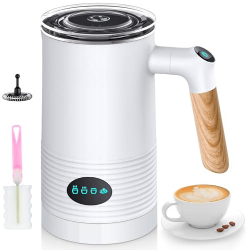 Milk Frother Electric - 4 in 1 Milk Coffee Frothers Machine/Milk Steamer with Automatic Shut-Off Function, 350ml Milk Warmer, Hot & Cold Milk Frother for Coffee, Milk, Hot Chocolate