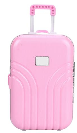Ailgely Baby-Koffer, Spielzeug, Süßer Kunststoff-Rollkoffer, Mini-Gepäckbox, Rosa und Silberfarben, für, aus Hochwertigem Kunststoff (Rosa)