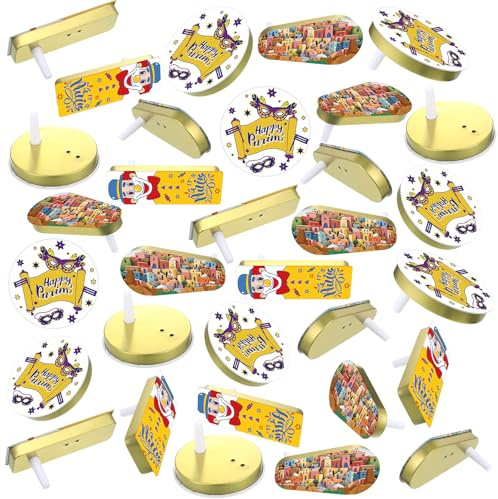 PullCrease 54 Pack Noise Makers Bulk Traditional Purim Gragger Assorted Shapes Metal Noisemaker for Purim Toy
