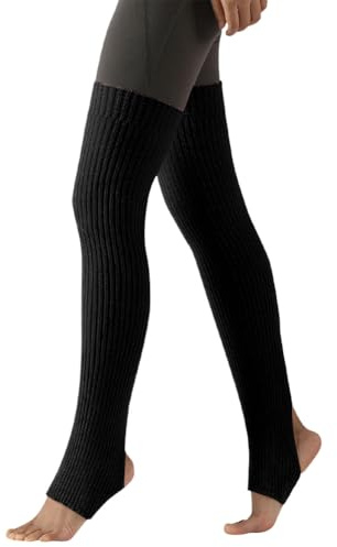 iSpchen Damen Ballettstulpen mit Fersenloch Beinwärmer Ballett Yoga Stulpen Legwarmer Damen Beinstulpen Gestrickt Winter Beinwärmer Beinlinge Stricken Beinstulpen Lange Beinwärmer Stiefel Socken