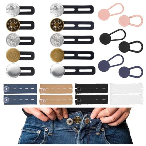 Giantree 24 Stück Hosenbunderweiterung, Knopfverlängerung für Hosen Hosenknopf Verlängerung Hosenerweiterung Schwangerschaft,für Herren und Damen hosen, Kleider, Hemden(24 Stück)