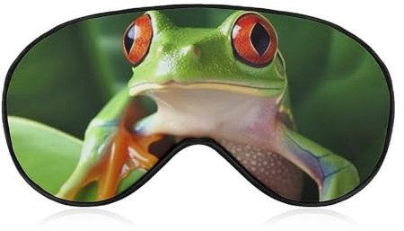 Niedliche Frosch-Schlafmaske, Augenmaske, Augenmasken für Schlafmasken für Damen und Herren, Reiseaugenmaske, verstellbare Schlafmaske, Schlafmaske, Verdunkelung, niedliche Schlafmaske