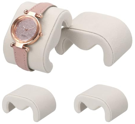 QUARKZMAN 4pz Cuscini per Custodie per Orologi Forma M Velluto Beige | per Orologi Bracciale Esposizione Conservazione, Cuscino per Esposizione Orologi, Sostituzione