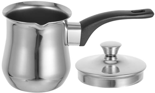 BESTOYARD Pentola Turca Facile da Usare e Versare con Coperchio da 540ml in Acciaio Inossidabile la Preparazione di Caffè Turco e Uso Familiare